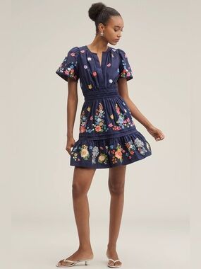 NWT Size XS - The Somerset Embroidered Mini Dress 100% Cotton (NWT US$ 168)